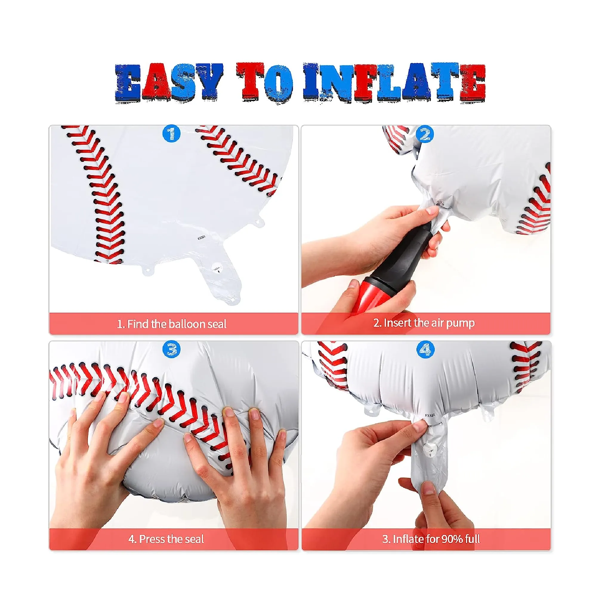 122 Pieces Baseball Balloons Arch Garland Kit 5 12 18 Inch Red Blue White Latex Balloons Confetti Balloons Baseball