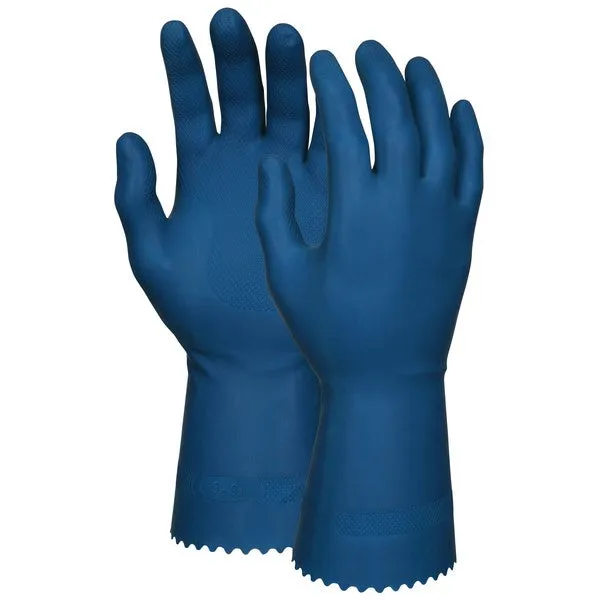 5090B MCR Safety Canners Gloves, Large, Latex, Blue, 12 Inch L, Straight Cuff