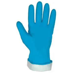 5270B MCR Safety Flock Lined Gloves, Small, Latex, Blue, 13 Inch L