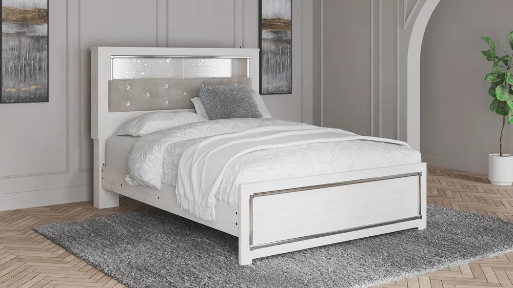 Altyra White Queen Bookcase Bed