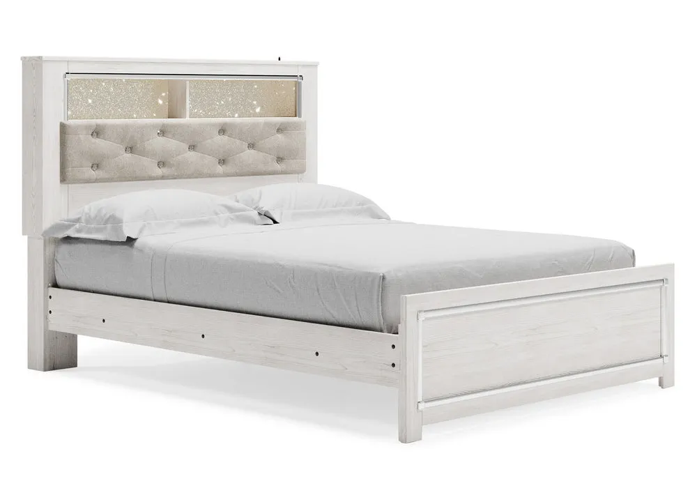 Altyra White Queen Bookcase Bed