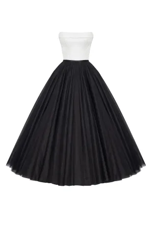 B&W tulle evening co-ord set with long gloves, Xo Xo