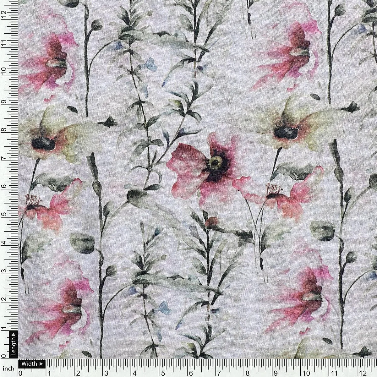 Big Flower Purple Orchid Digital Printed Fabric - Cotton