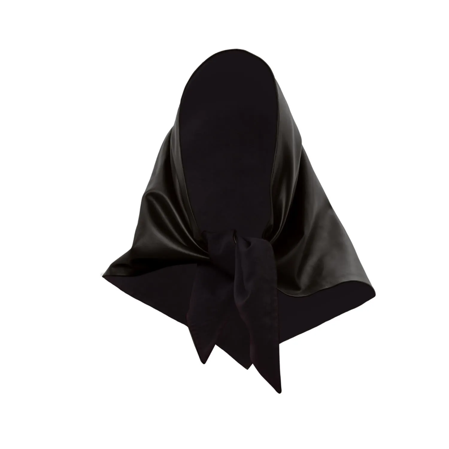 Black Faux Leather Shawl Scarf