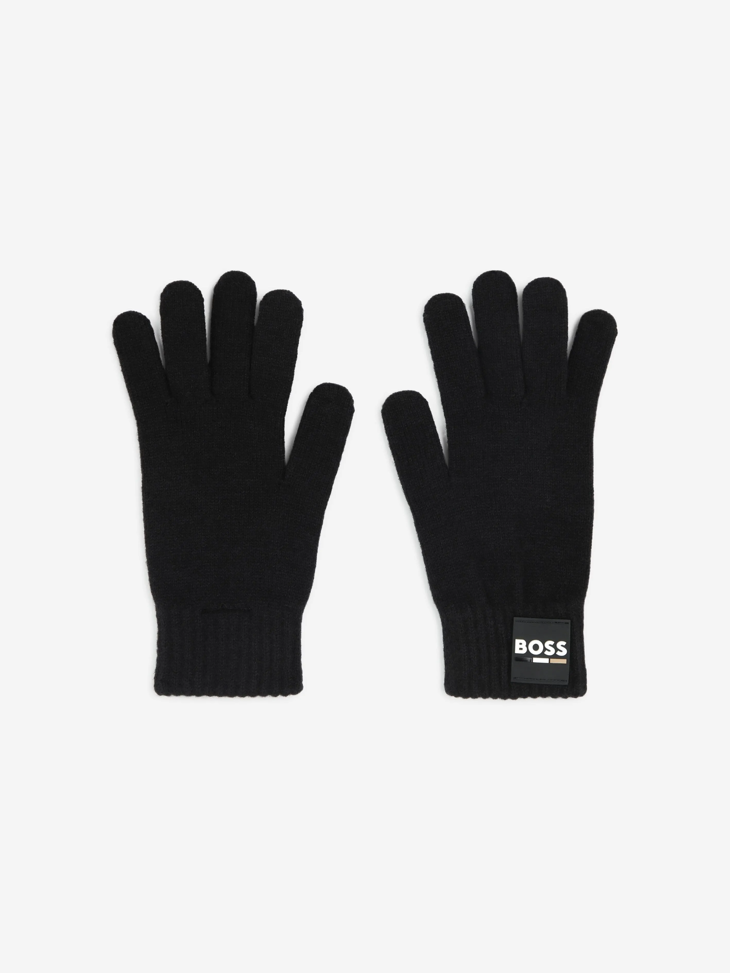 BOSS Boys Logo Gloves in Black