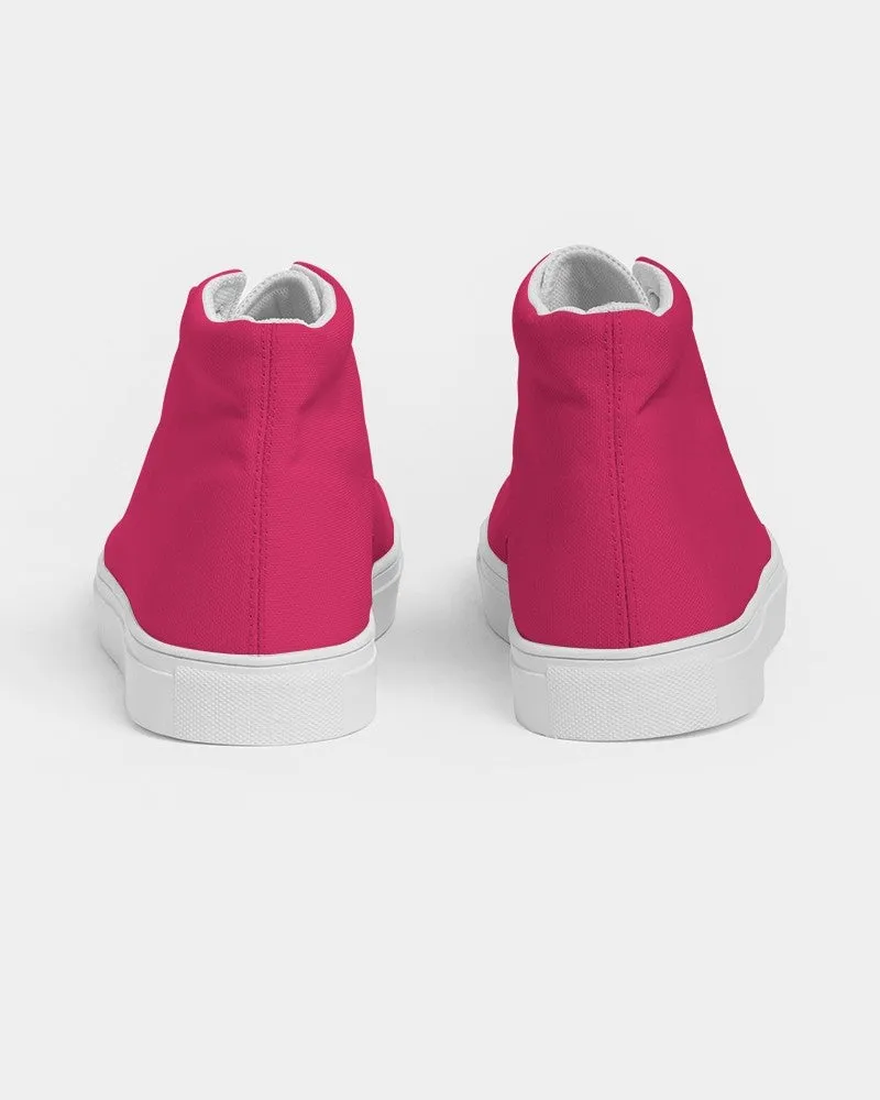 Bright Pink Women's High-top Canvas Sneakers | Women's | Bright Pure Pink | C0M100Y50K0