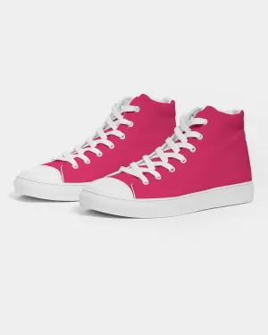 Bright Pink Women's High-top Canvas Sneakers | Women's | Bright Pure Pink | C0M100Y50K0