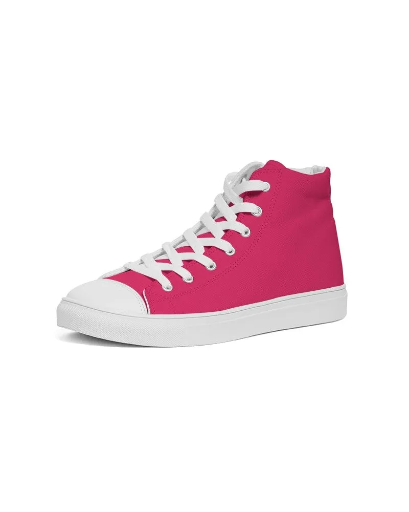 Bright Pink Women's High-top Canvas Sneakers | Women's | Bright Pure Pink | C0M100Y50K0