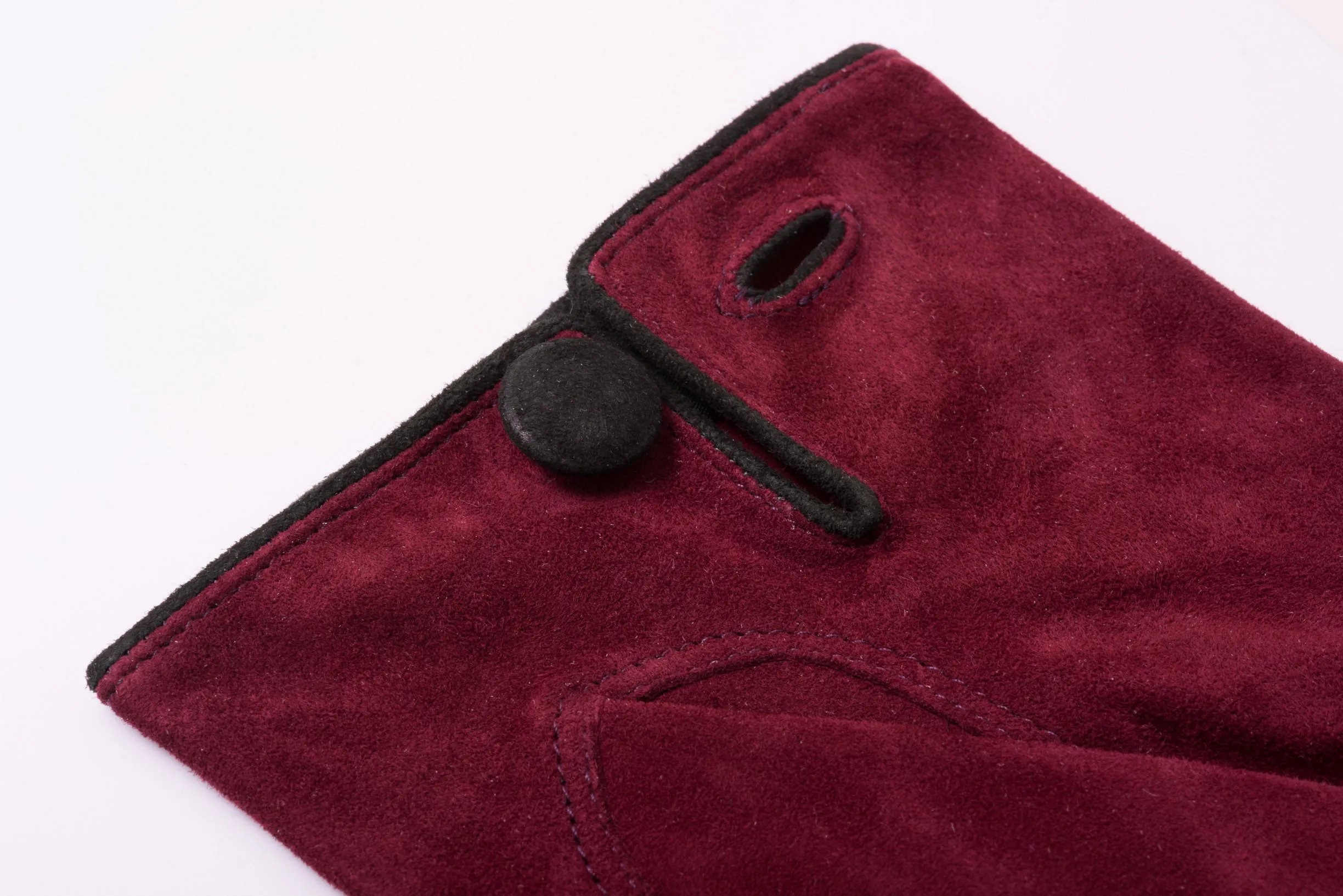 Burgundy Suede Unlined Leather Gloves