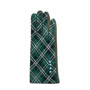 Cindy Glove Green Plaid