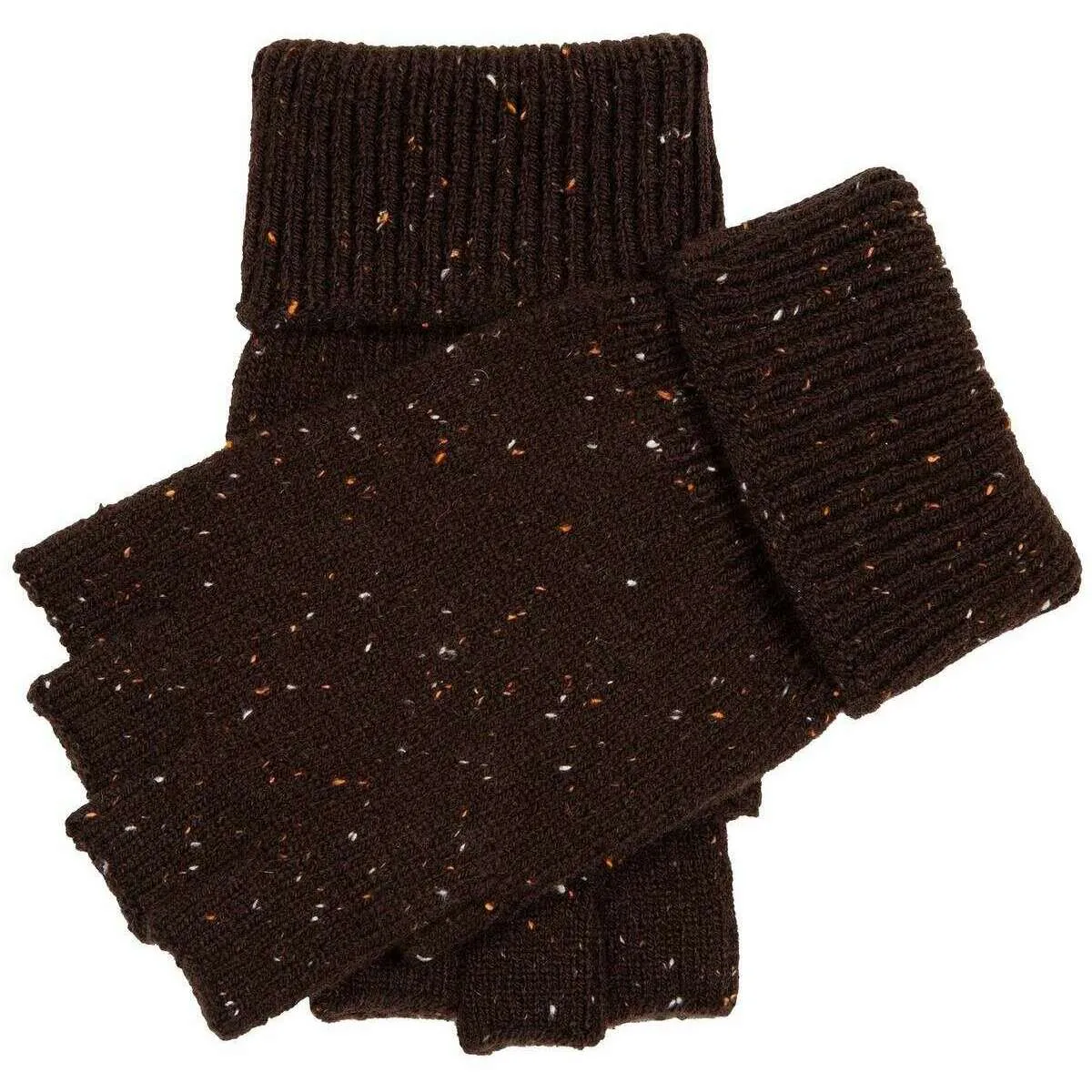 Dents Lymington Fingerless Knitted Gloves - Chocolate Brown