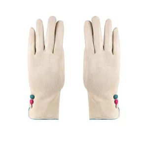 Designer Winter Gloves For Women - Off White