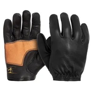 Dipped Deer Leather Glove: Easy Rider Motorcycle: Black/Brown