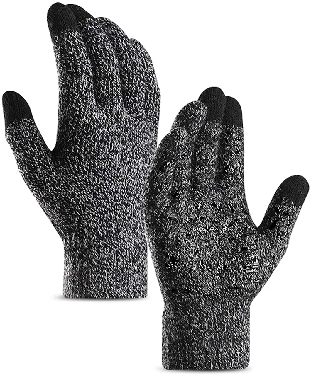 DZRZVD Winter Warm Touchscreen Gloves for Women Men Knit Wool Lined Texting