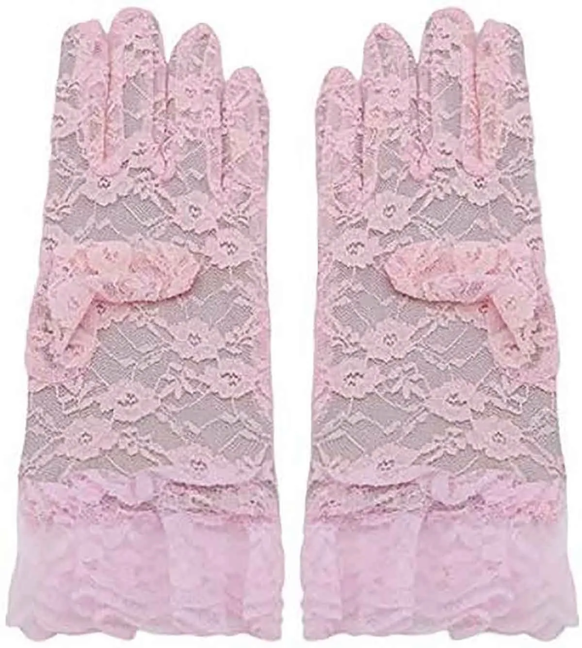 Fancydresswale  Lace Gloves Women Elegant Gloves Bridal Lace Gloves Floral Pattern Lace Gloves for Wedding Dress Evening Dress