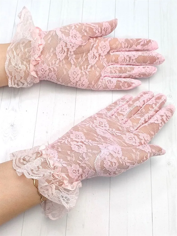 Fancydresswale  Lace Gloves Women Elegant Gloves Bridal Lace Gloves Floral Pattern Lace Gloves for Wedding Dress Evening Dress