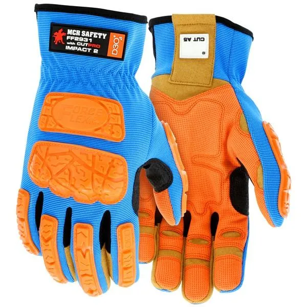 FF2931L CutPro ForceFlex Mechanics Gloves, Large, Synthetic, Aqua Blue