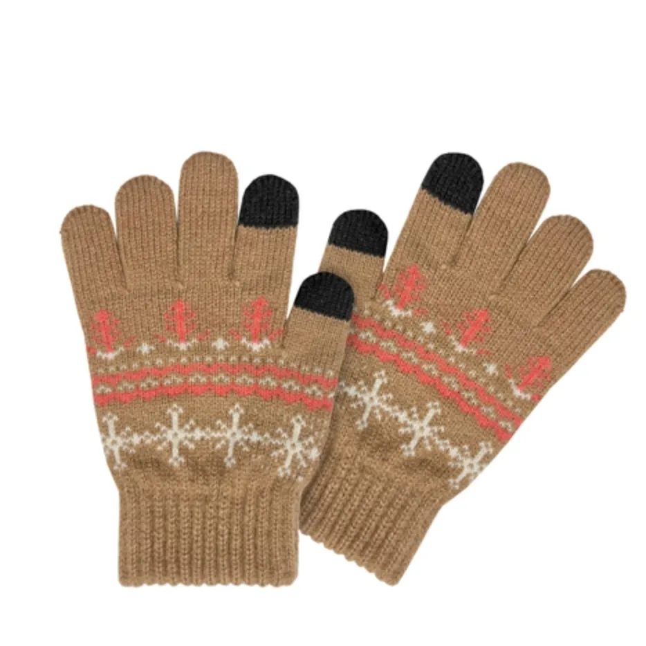 Girls Snowflake Touchscreen Stretch Gloves