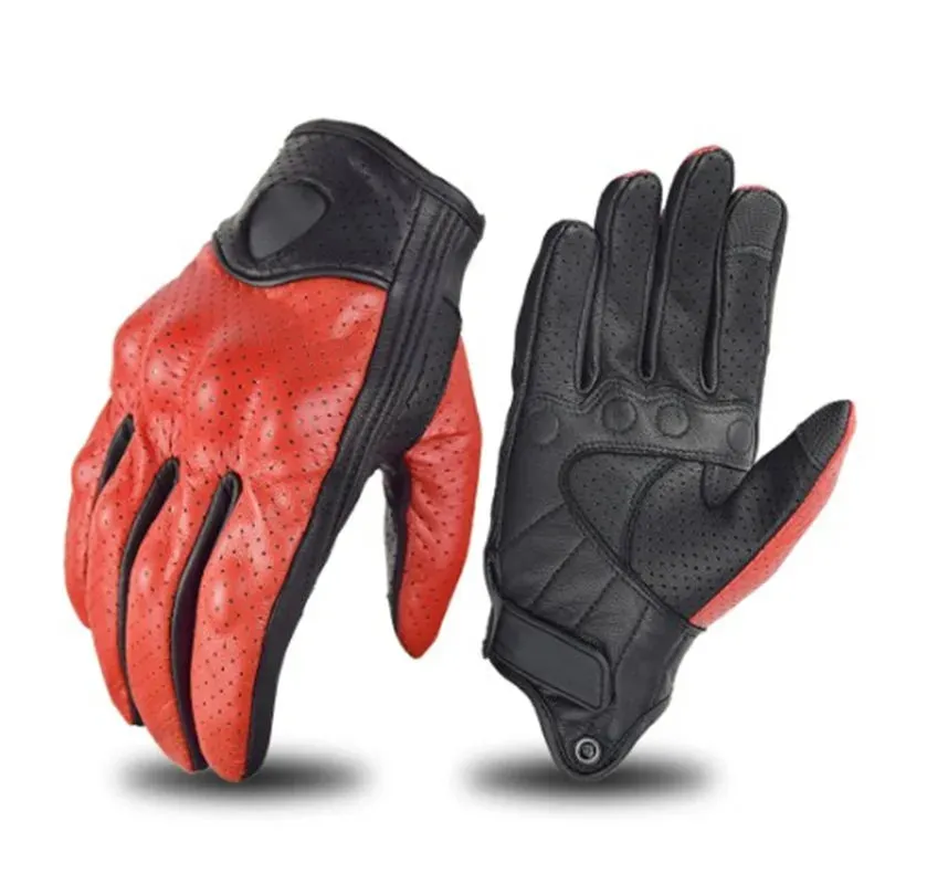 Goat Skin Leather Unisex Motorcycle Gloves