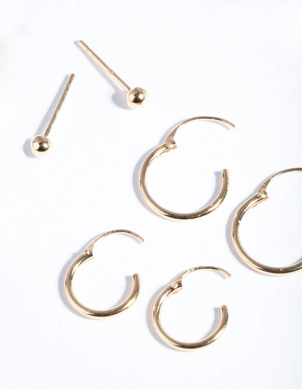 Gold Plated Sterling Silver Stud & Hoop Pack Earring