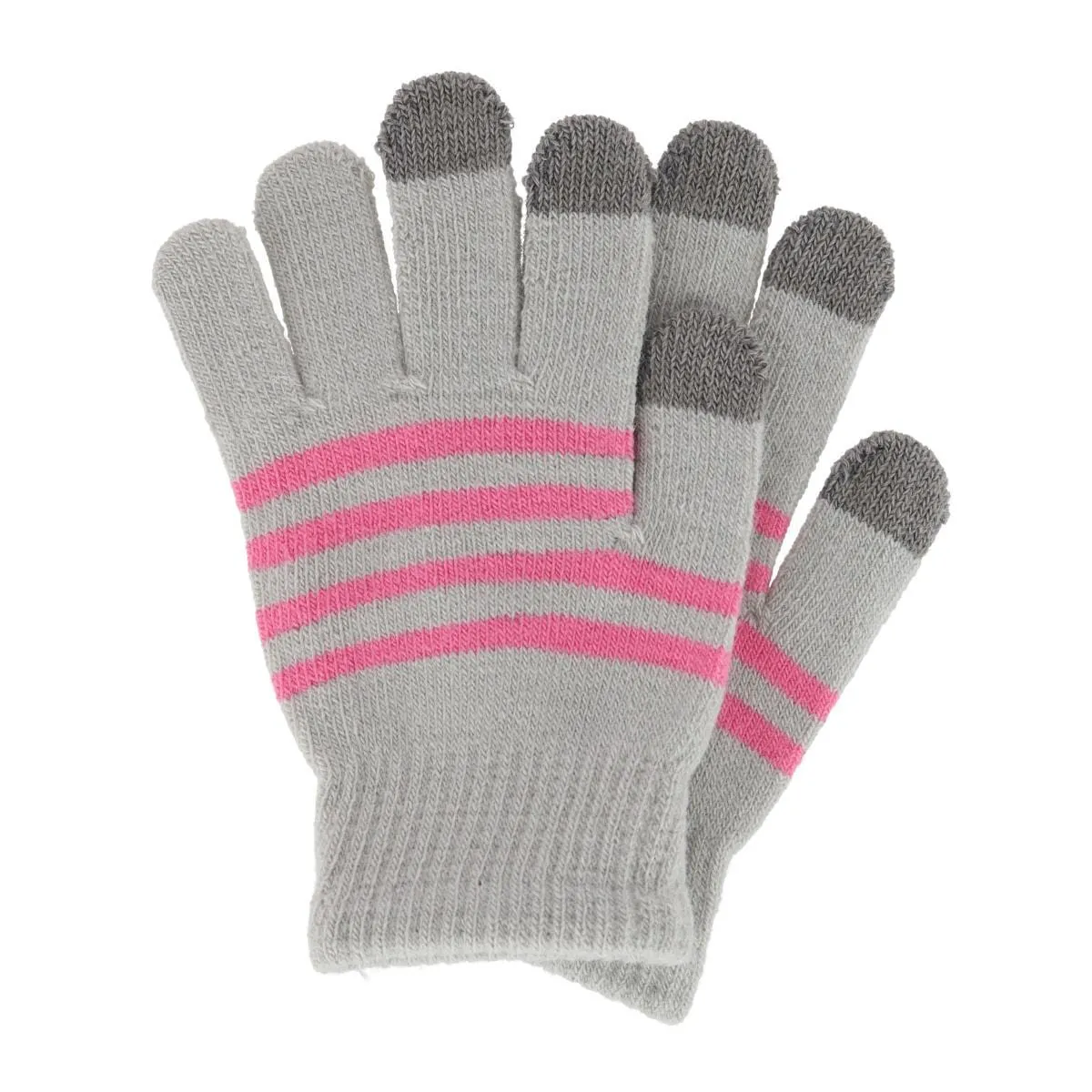 Grand Sierra Girl's One Size Striped Touchscreen Winter Glove