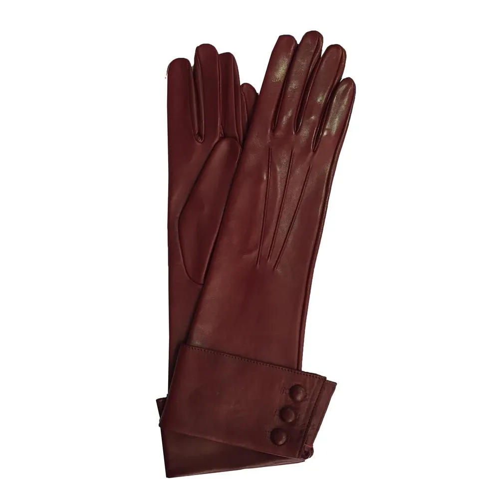 Gwyneth - Women's Silk Lined Leather Button Gloves