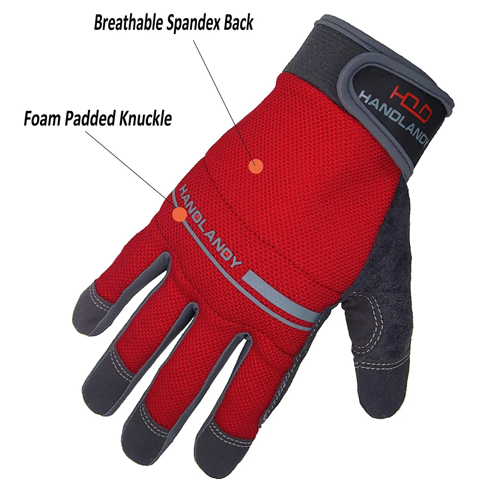 Handlandy Men Women Mechanic Working Gloves Spandex Touch Screen 6035