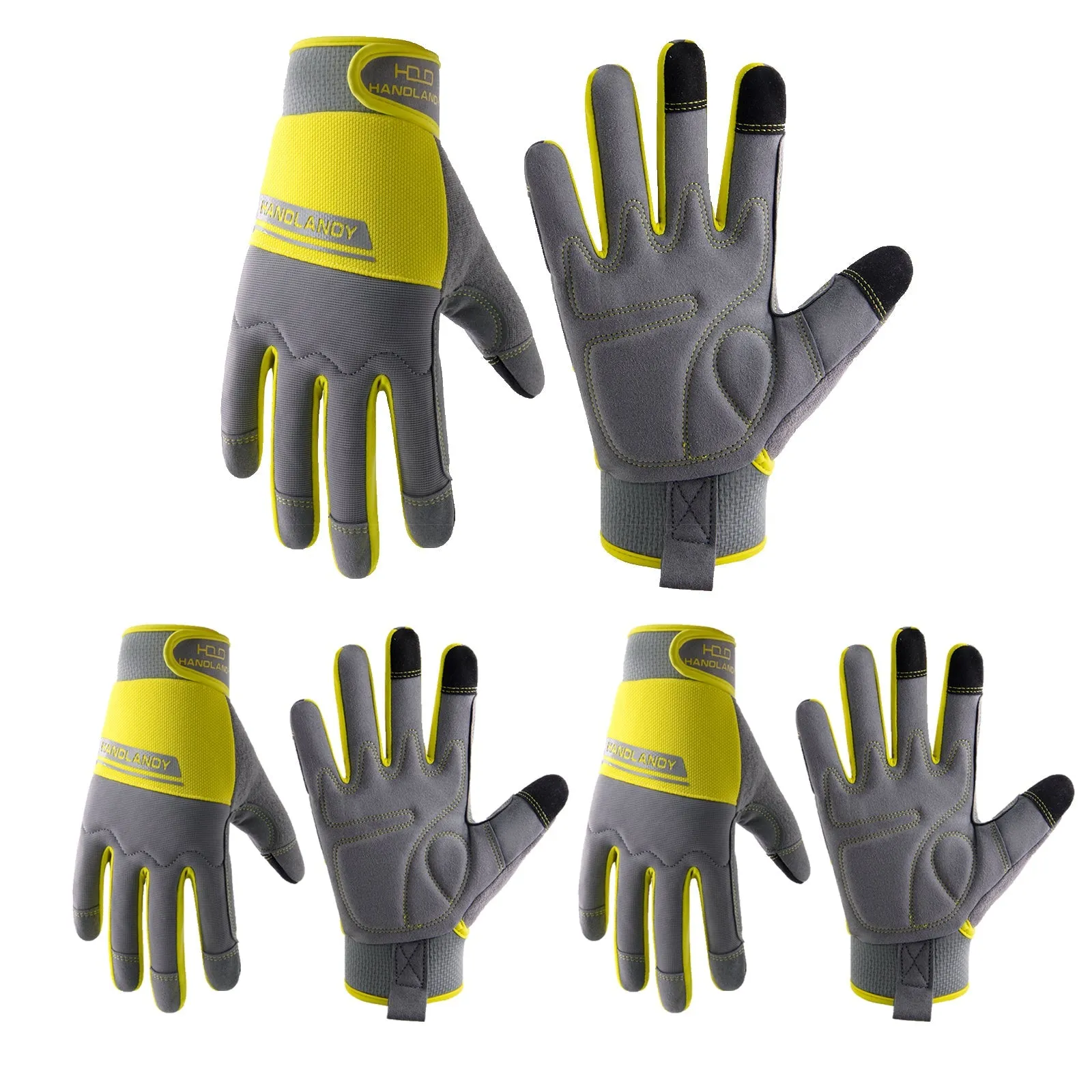 Handlandy Men Women Mechanic Working Gloves Touch Screen 6035 (11/13/15/17 Pairs)