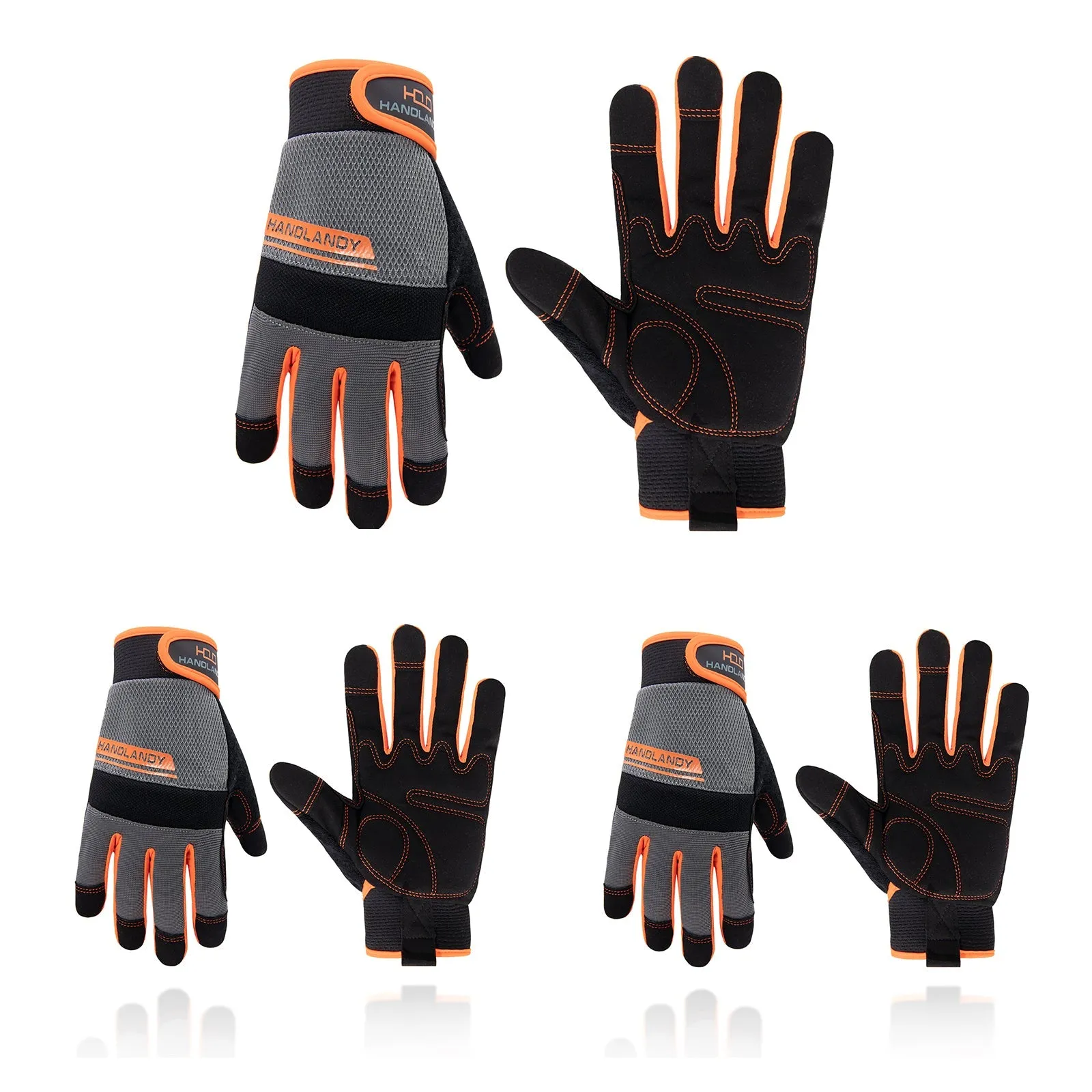 Handlandy Men Women Mechanic Working Gloves Touch Screen 6035 (11/13/15/17 Pairs)