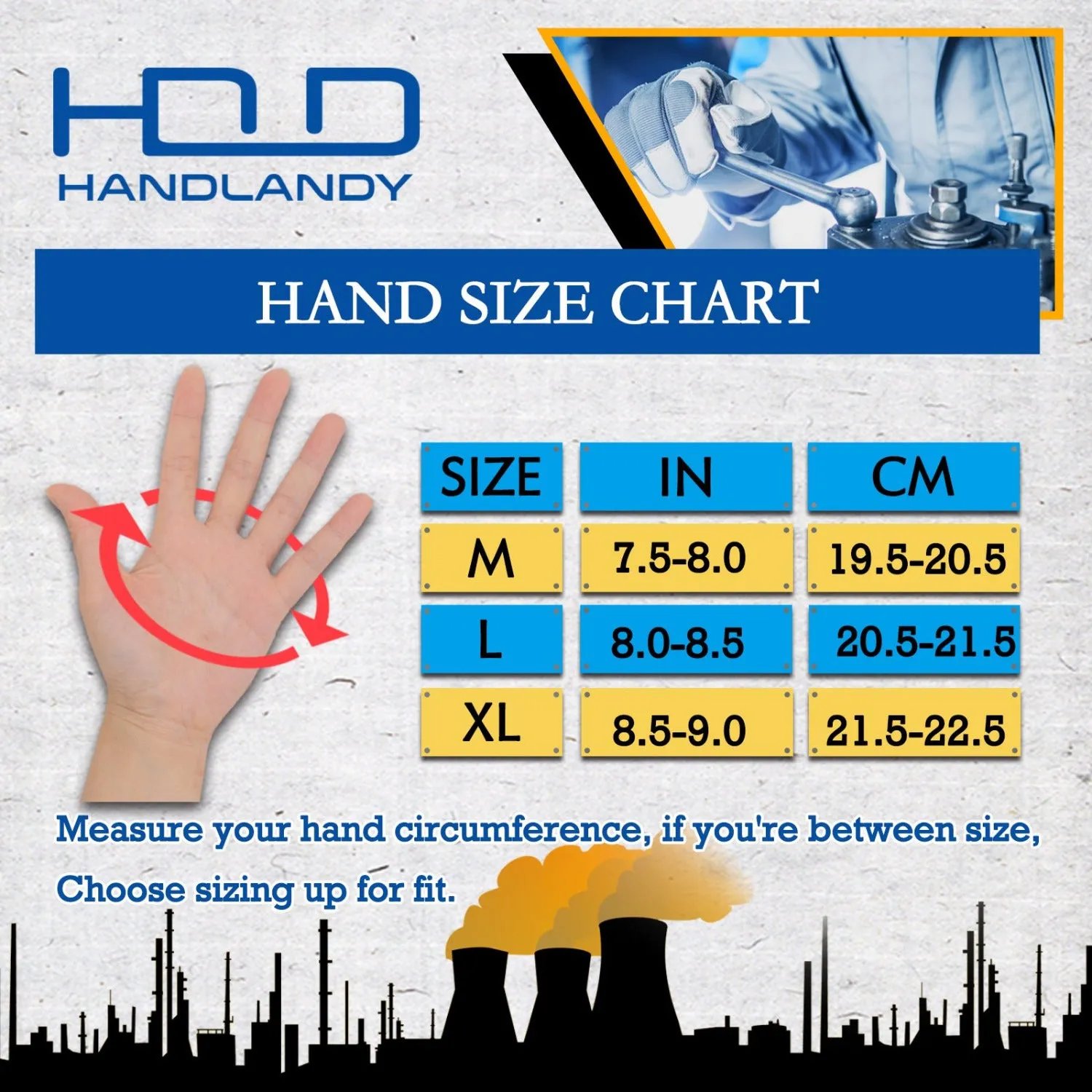 Handlandy TPR Impact Cut Resistant A6 Mechanics Work Gloves H688