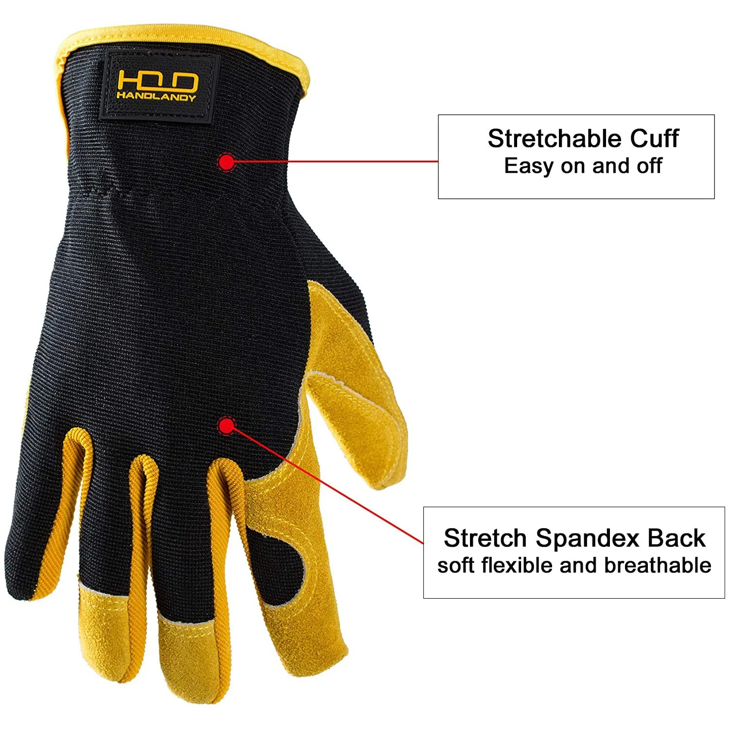 Handlandy Wholesale Men Women Gardening Gloves Leather Dexterity Breathable 5964 (36/72/120 Pairs)