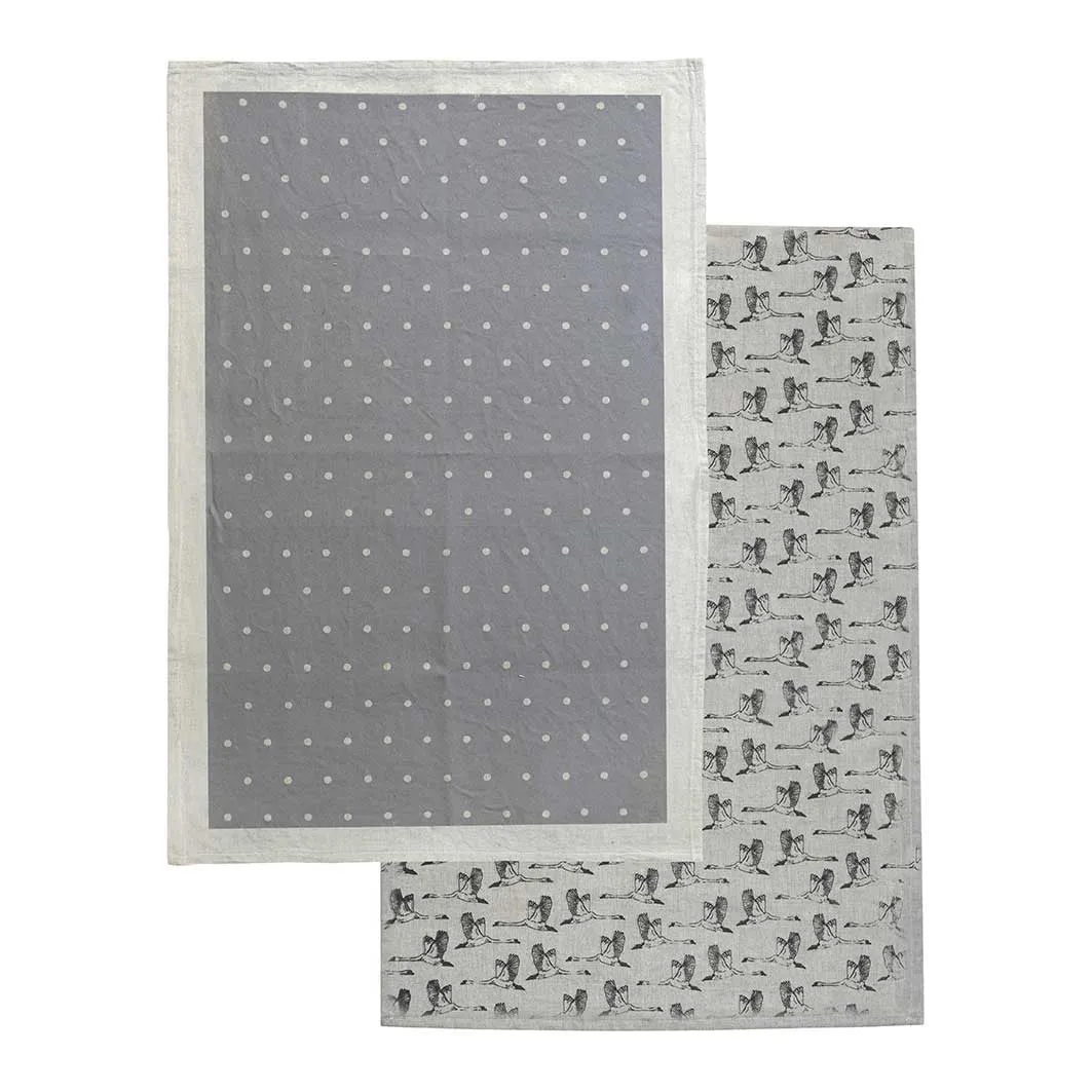 In Flight Tea Towel 2 Pack - Grey