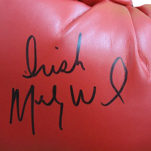 Irish Micky Ward Autographed Red Boxing Glove JSA