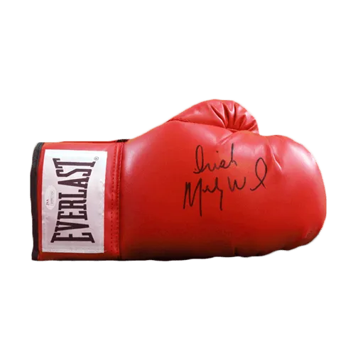 Irish Micky Ward Autographed Red Boxing Glove JSA