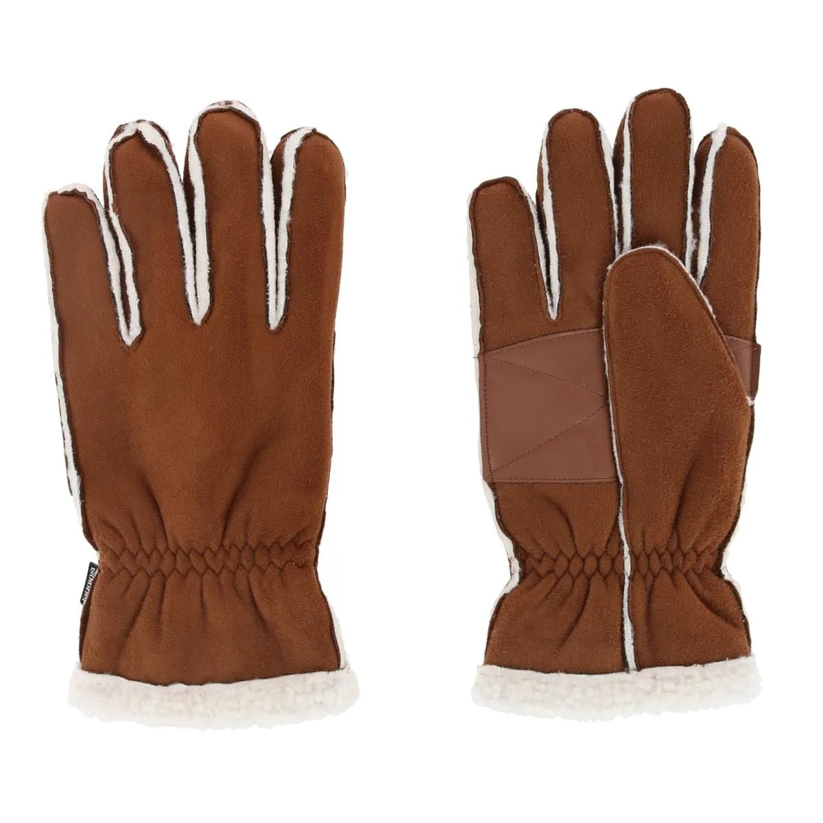 Isotoner Men's Microsuede Winter Glove with Faux Shearling Outseam