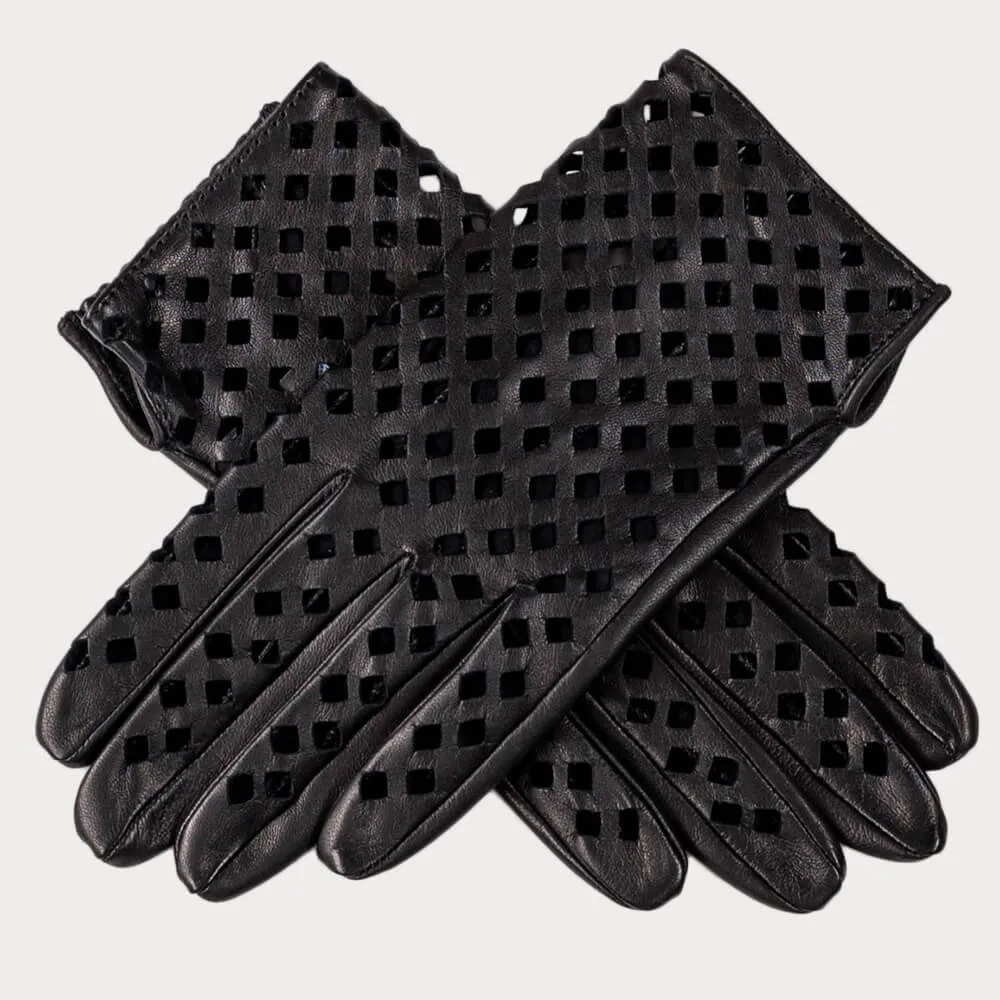 Italian Black Cut-Out Gloves - Unlined