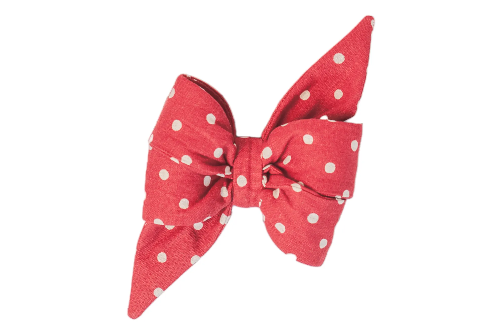 Ivory Dot on Ruby Dog Red Belle Bow