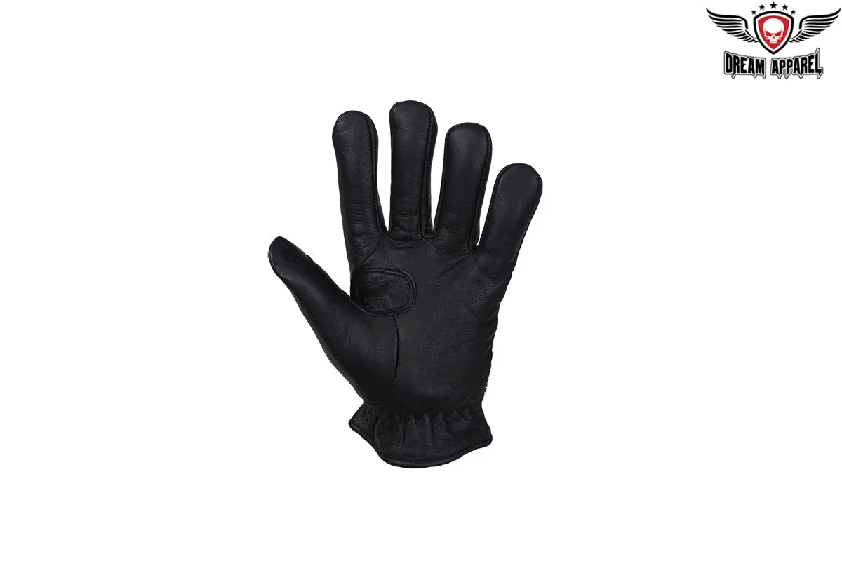 Ladies' Black Naked Leather Gloves