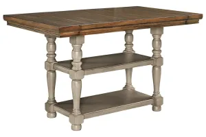 Lettner Gray/Brown Counter Height Dining Extension Table