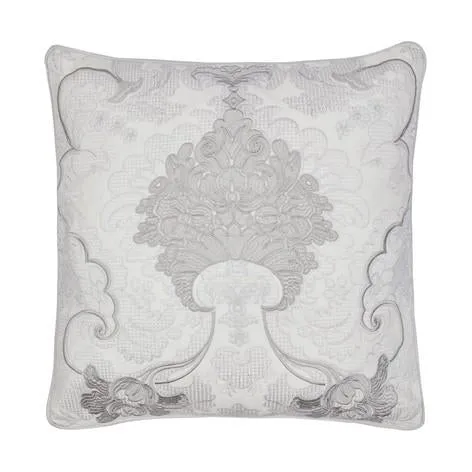 Marcette Embroidered Silver Cushion