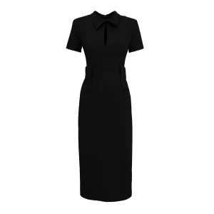 Midi Black Dress With Belt