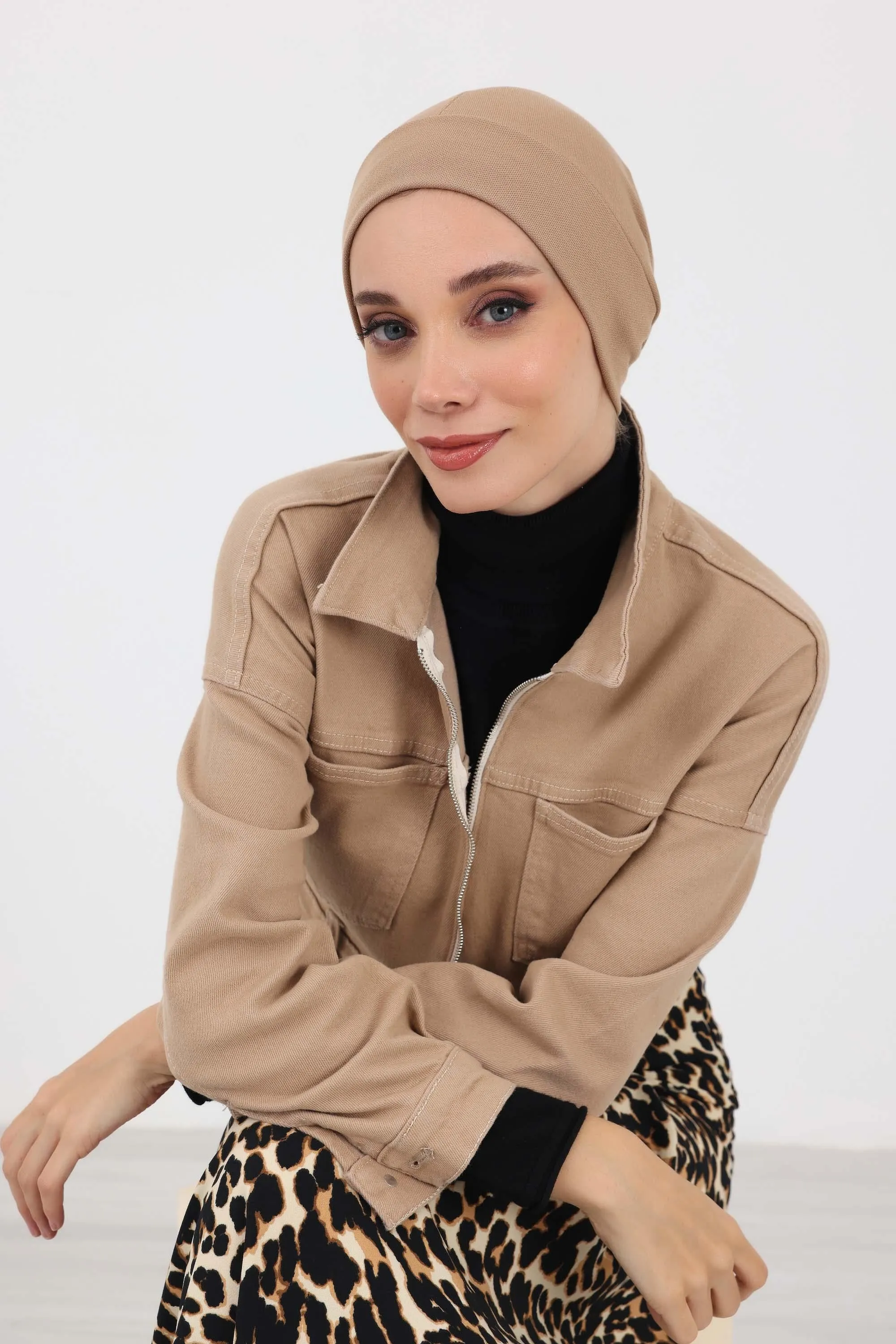 Minimalist Soft Thick Turban Bonnet Cap for Women, Warm and Stretchable Polyviscose Headwrap for Cold Weather, Soft Chemo Headwear,B-37IV