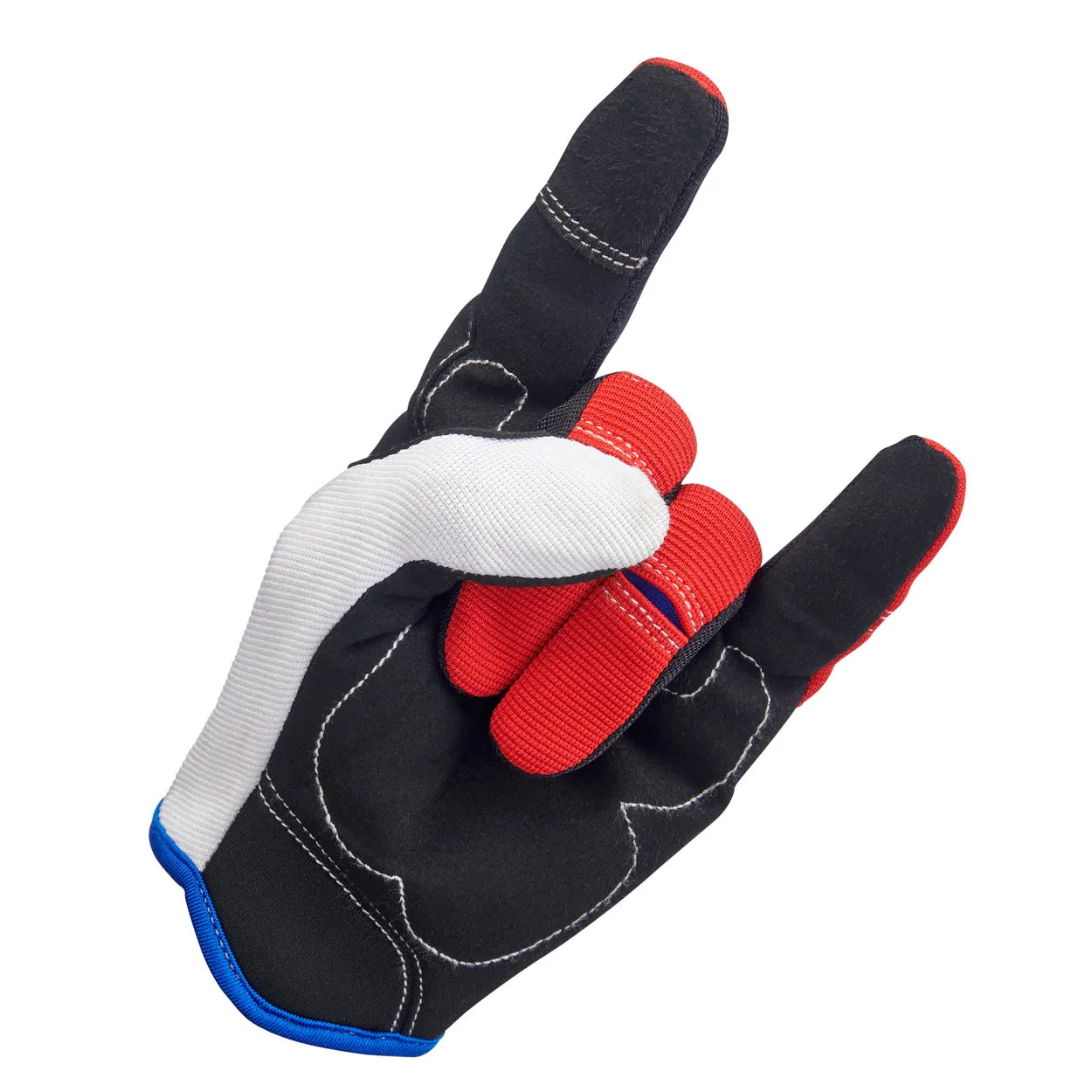 Moto Gloves - Red/White/Blue