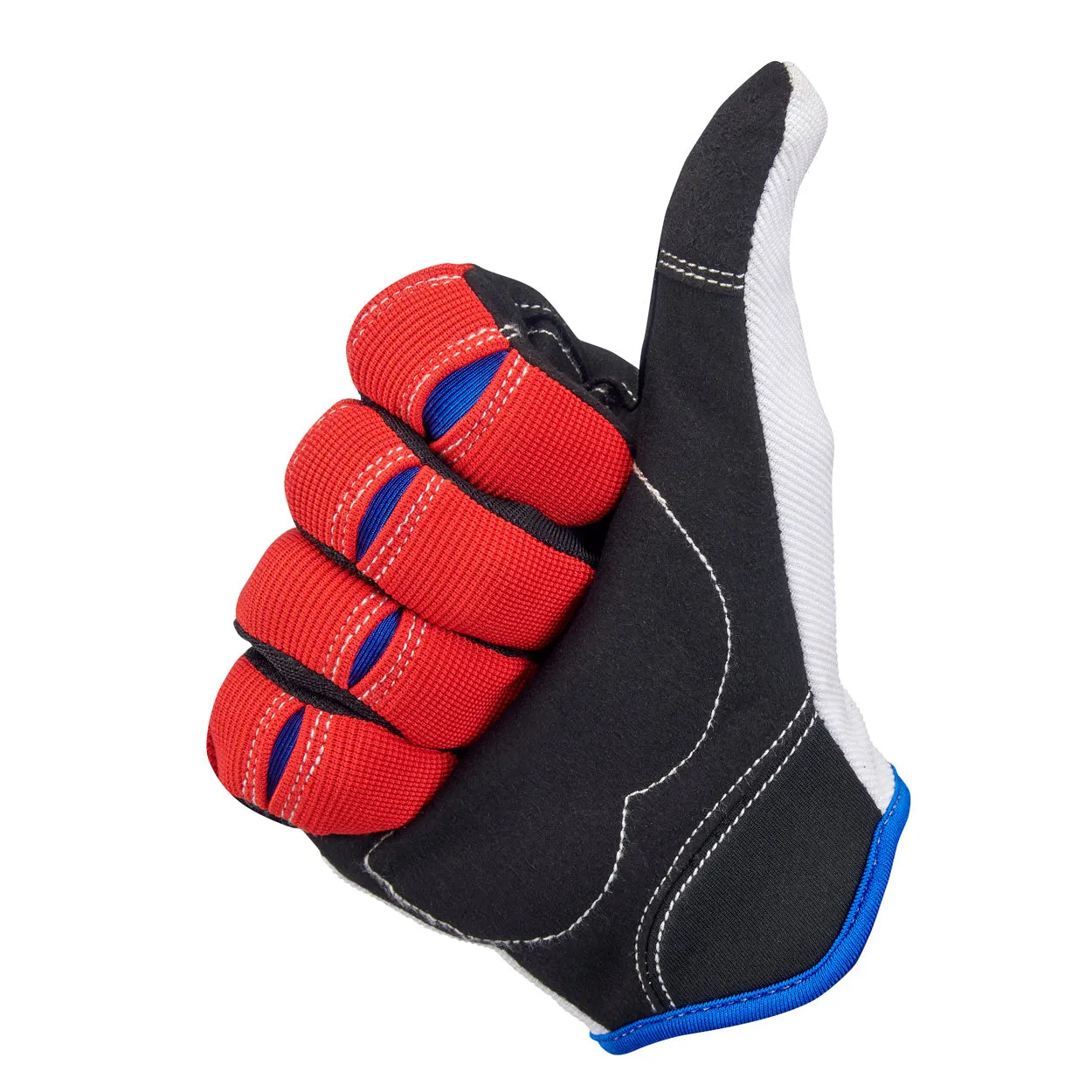 Moto Gloves - Red/White/Blue