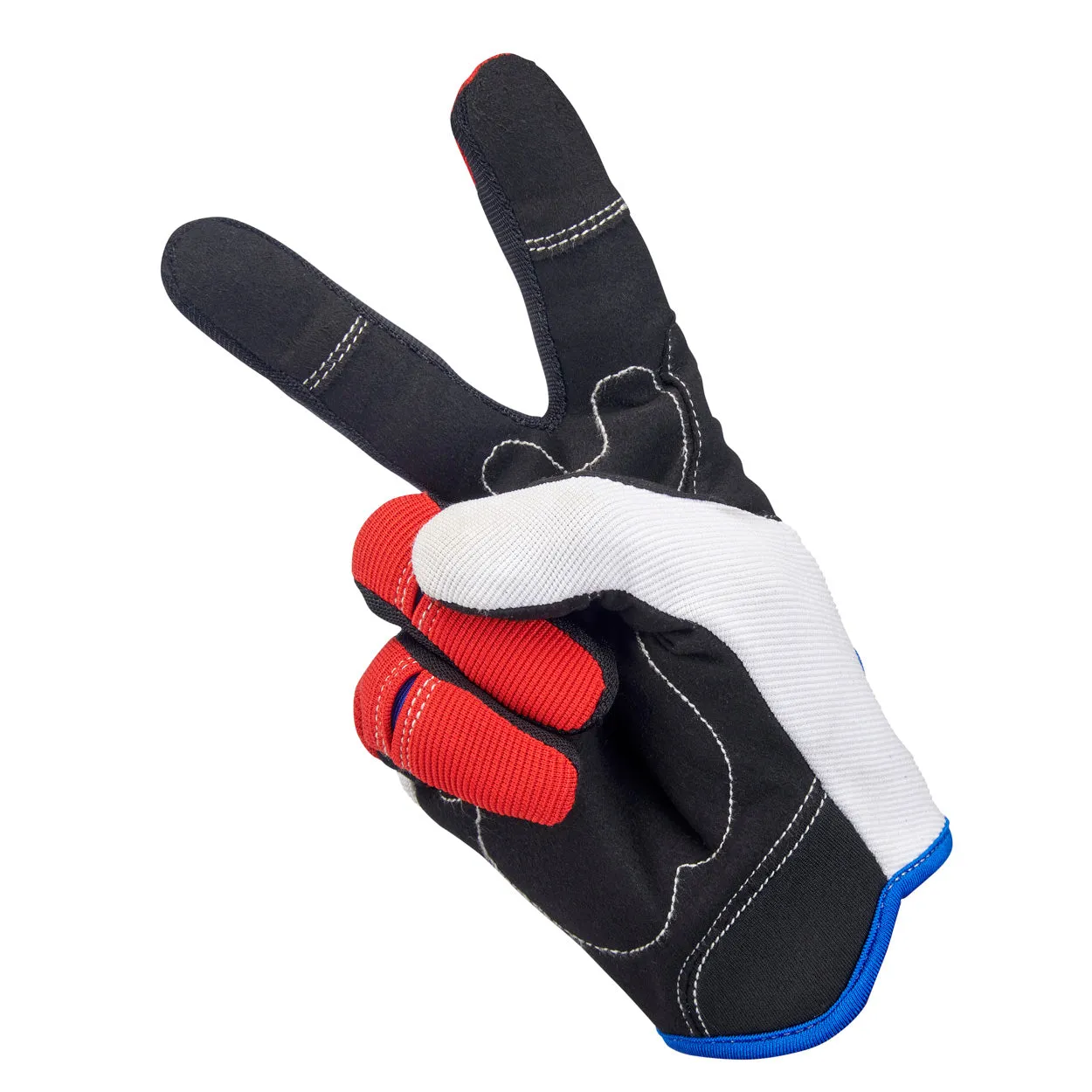 Moto Gloves - Red/White/Blue