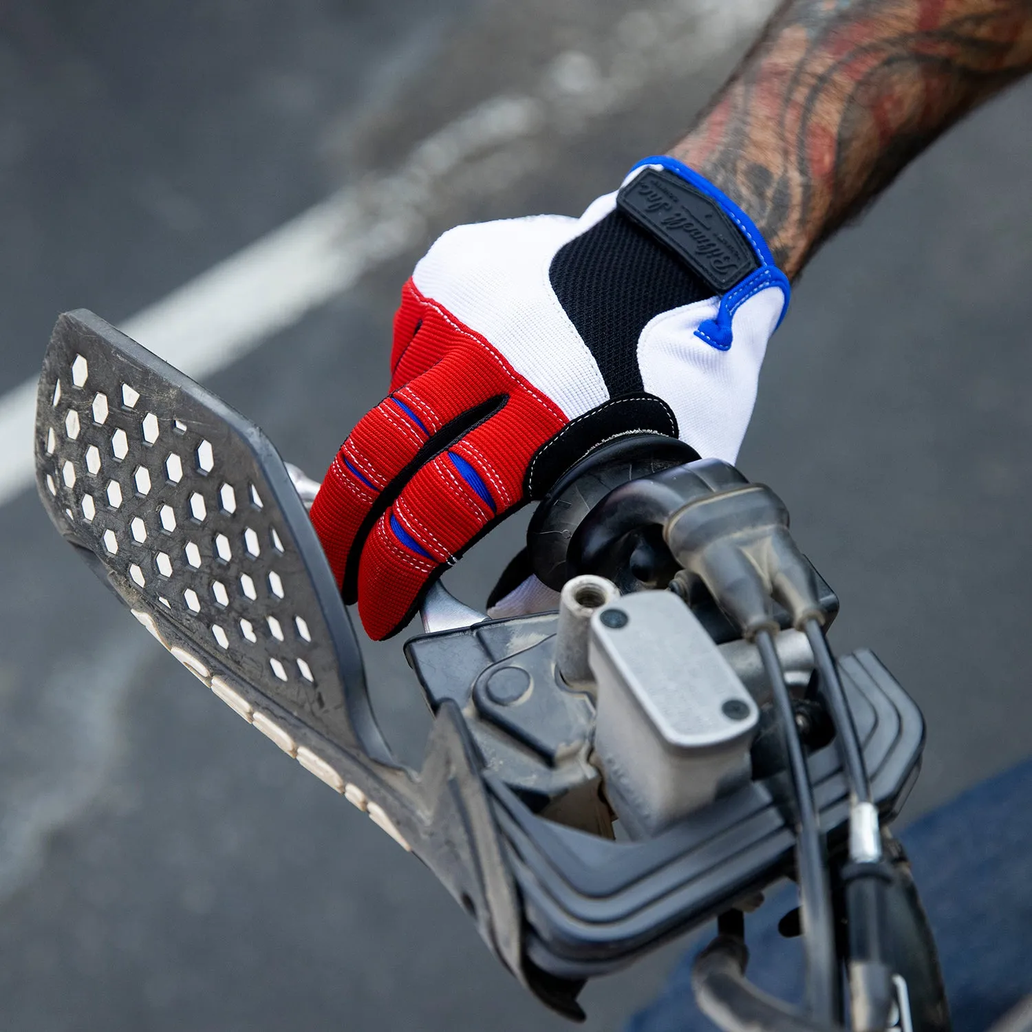 Moto Gloves - Red/White/Blue