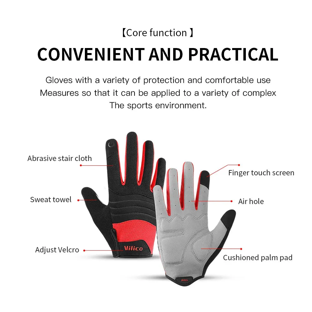 New Cycling Gloves Women Men Thicken Absorption Shock Pads Breathable Nonslip Outdoor Sports Mountaineering Hiking Riding Gloves