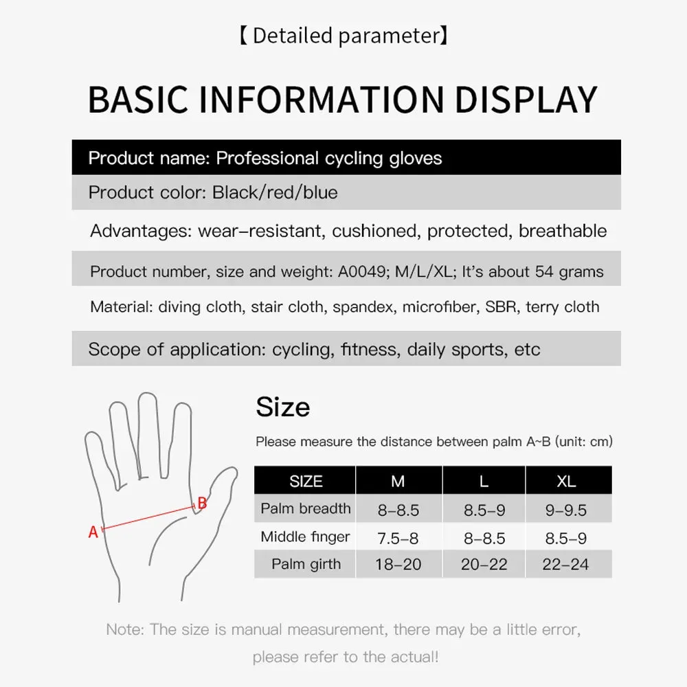 New Cycling Gloves Women Men Thicken Absorption Shock Pads Breathable Nonslip Outdoor Sports Mountaineering Hiking Riding Gloves