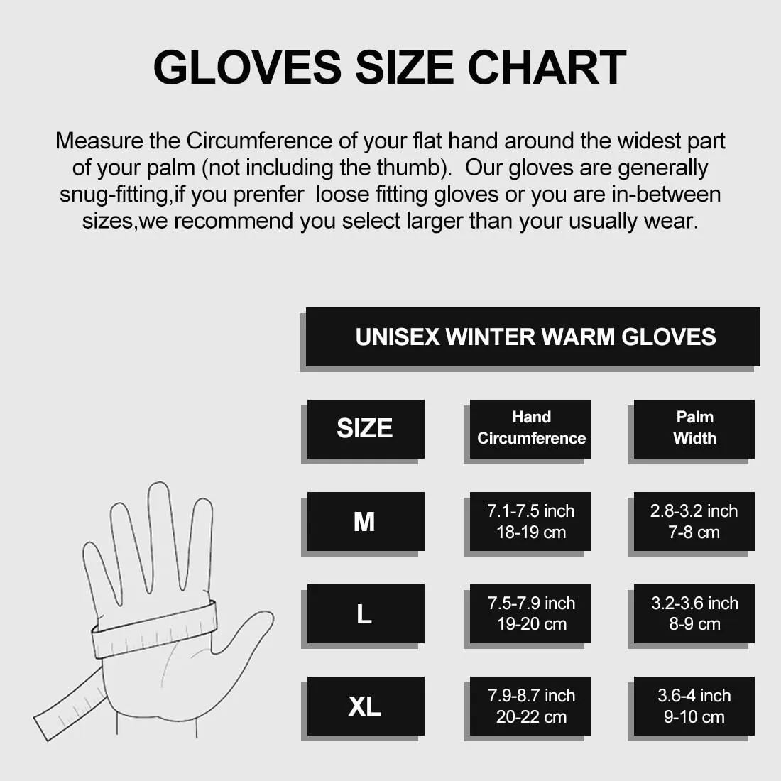 NewDoar Winter Gloves Touch Screen, Windproof Snow Gloves for Climbing Running Skiing Riding Cycling