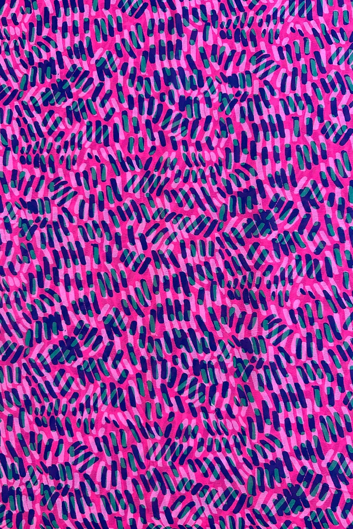 Pink Ditsy Printed Georgette Fabric